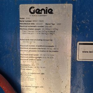 2007 GENIE Booms S60