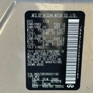 2024 INFINITI QX80 SENSORY